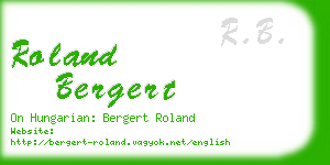 roland bergert business card